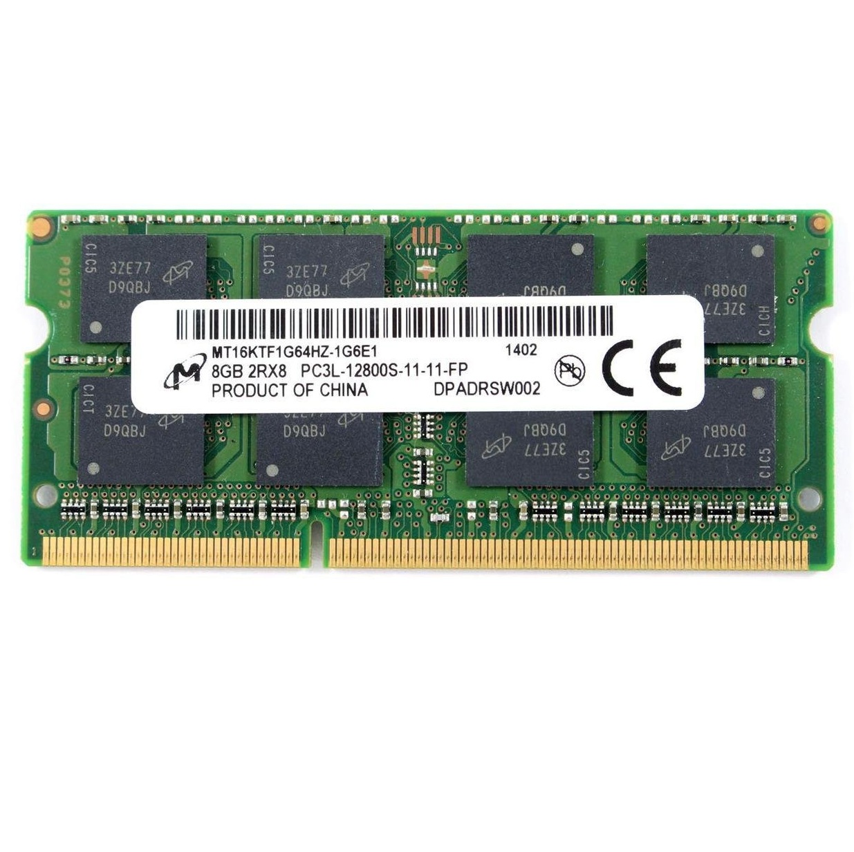 Begagnat 8GB DDR3L (1x8GB) Micron SODIMM 2Rx8 PC3L-12800S 1600MHz RAM Minne