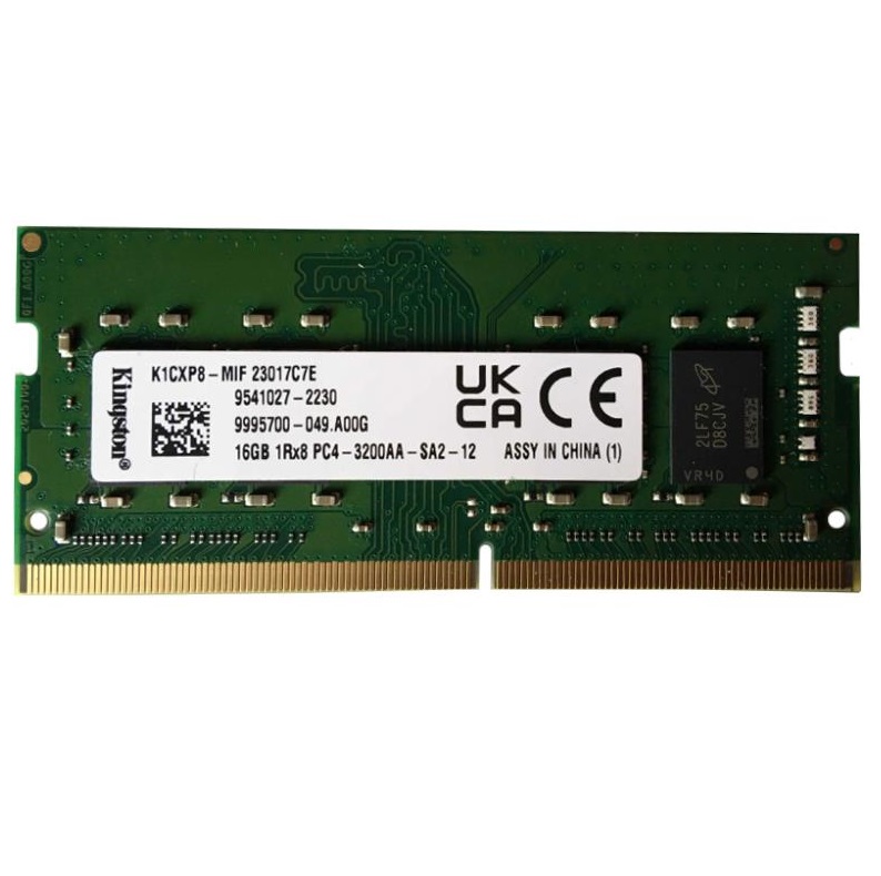 16GB DDR4 1x16GB Kingston SODIMM 1Rx8 PC4-3200AA 3200Mhz RAM Minne K1CXP8