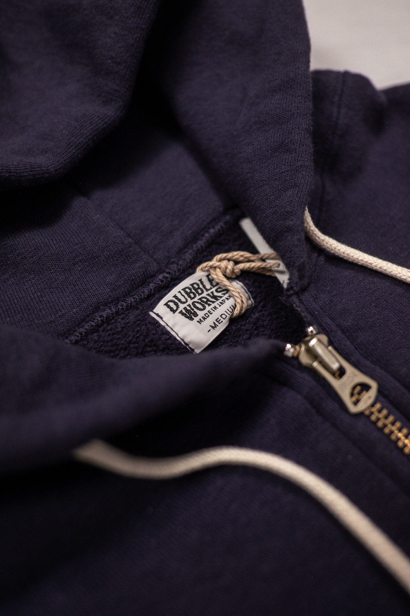 Dubbleworks - Loop Wheel Zip-Up Sweatshirt Hoodie Navy - 4