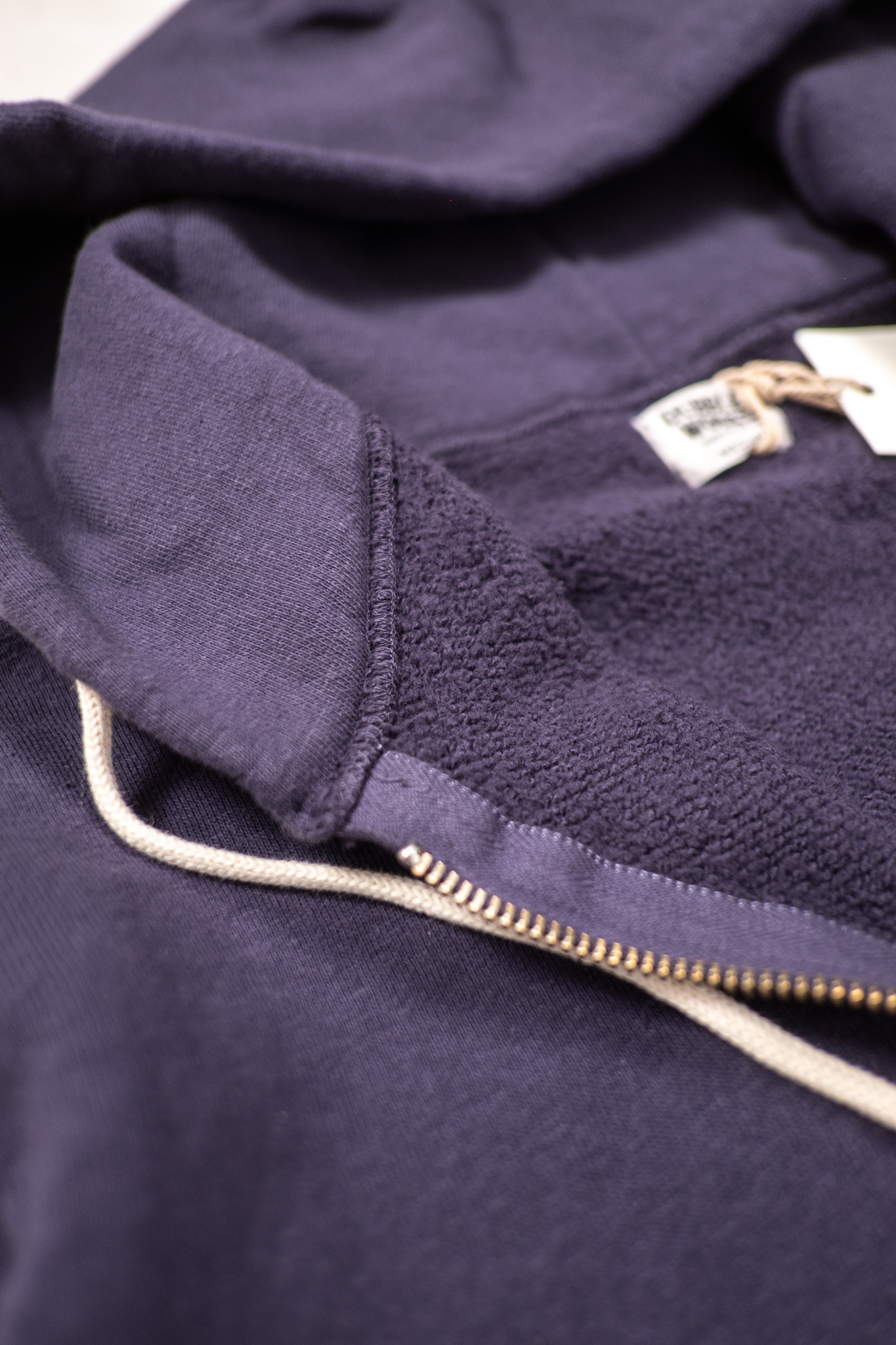 Dubbleworks - Loop Wheel Zip-Up Sweatshirt Hoodie Navy - 6