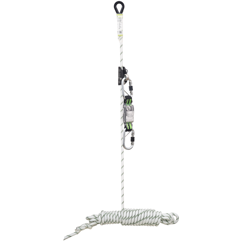 Fallskyddsrep med replås och falldämpare LOREL-A / Längd: 10/20 meter / 11 mm