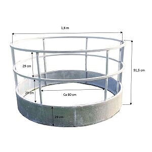 Foderhäck rund för får m. horn 1,6m dia. Varmgalvad