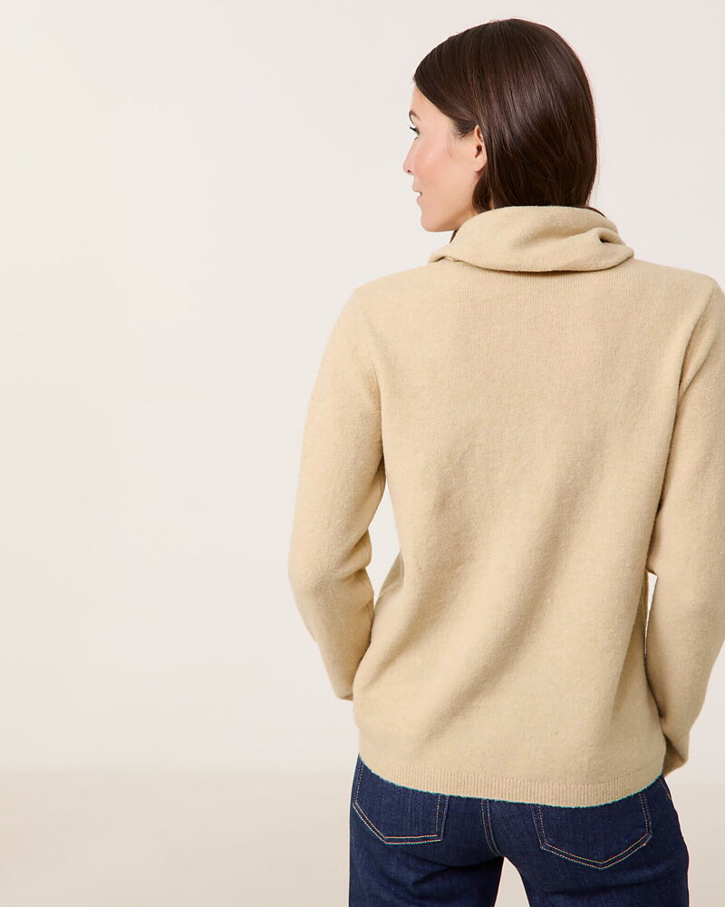Polojumper med stor krage beige
