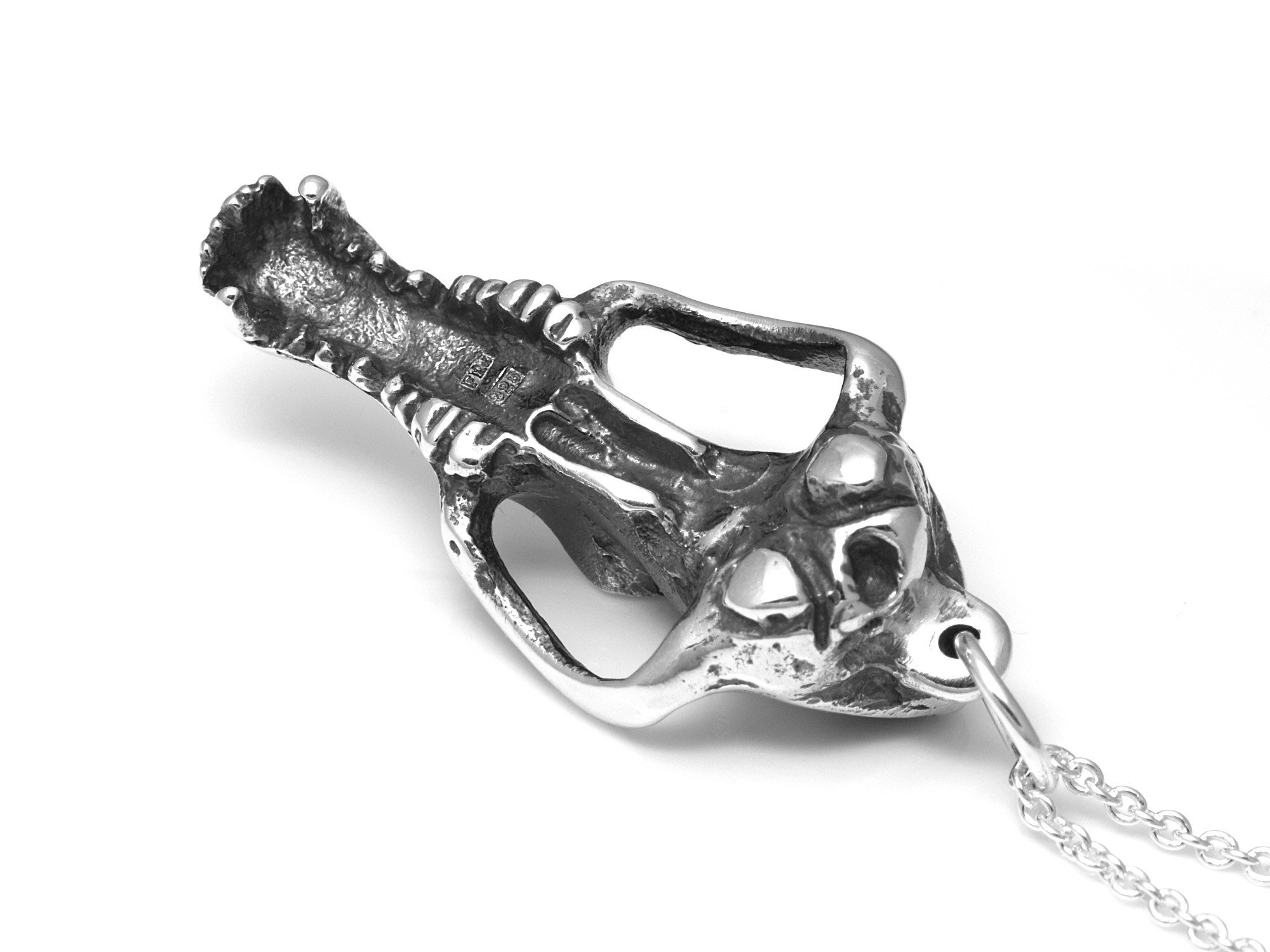 Prärievärgskalle Halsband, Djurskalle Hänge, Prärievarg Döskalle Smycke i Äkta Silver - 4