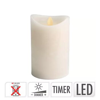 Led ljus 12,5cm med levande flamma-effekt, yta av äkta vax