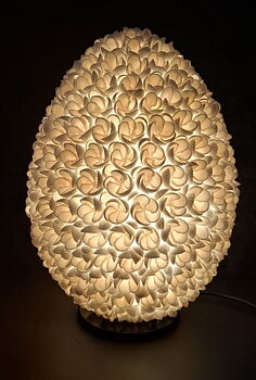 Ägg formad snäcklampa, Cockel Snäcka  - 36cm 