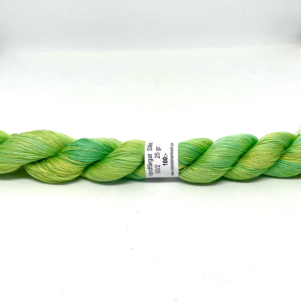 Handfärgad Silke 60/2 Gröngul