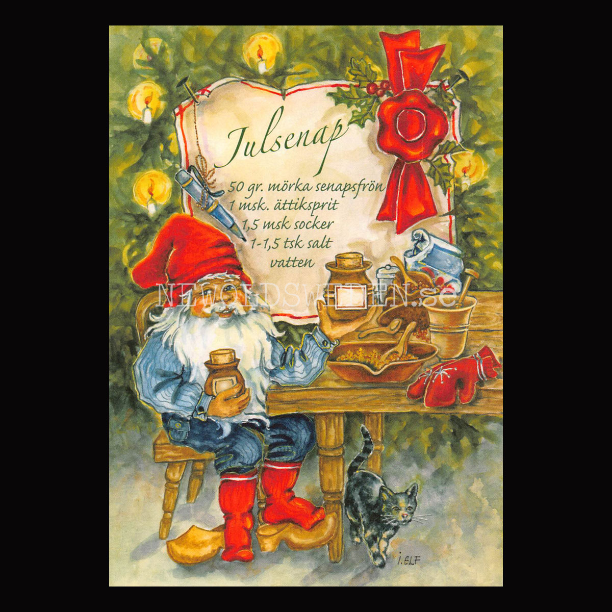 Julsenap - Receptvykort - Ingrid Elf - 960