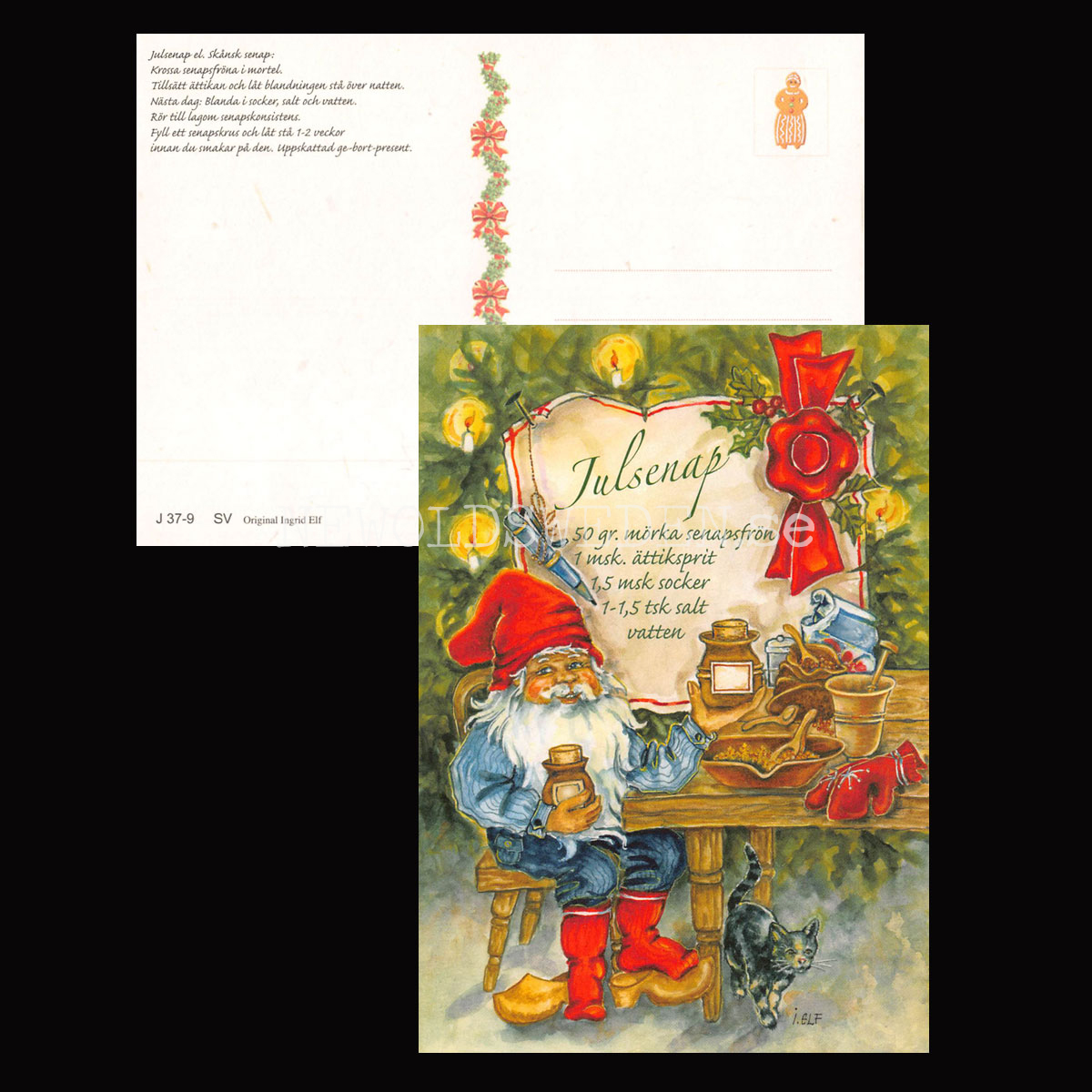 Julsenap - Receptvykort - Ingrid Elf - 960 - 2