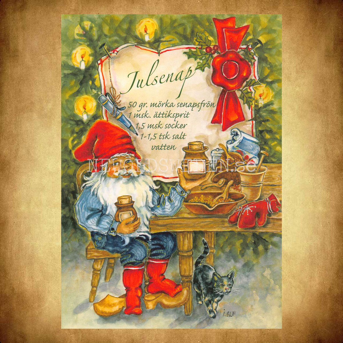 Julsenap - Receptvykort - Ingrid Elf - 960 - 3