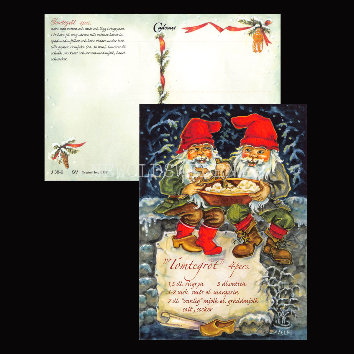 Tomtegröt - Receptvykort - Ingrid Elf - 960 - 2