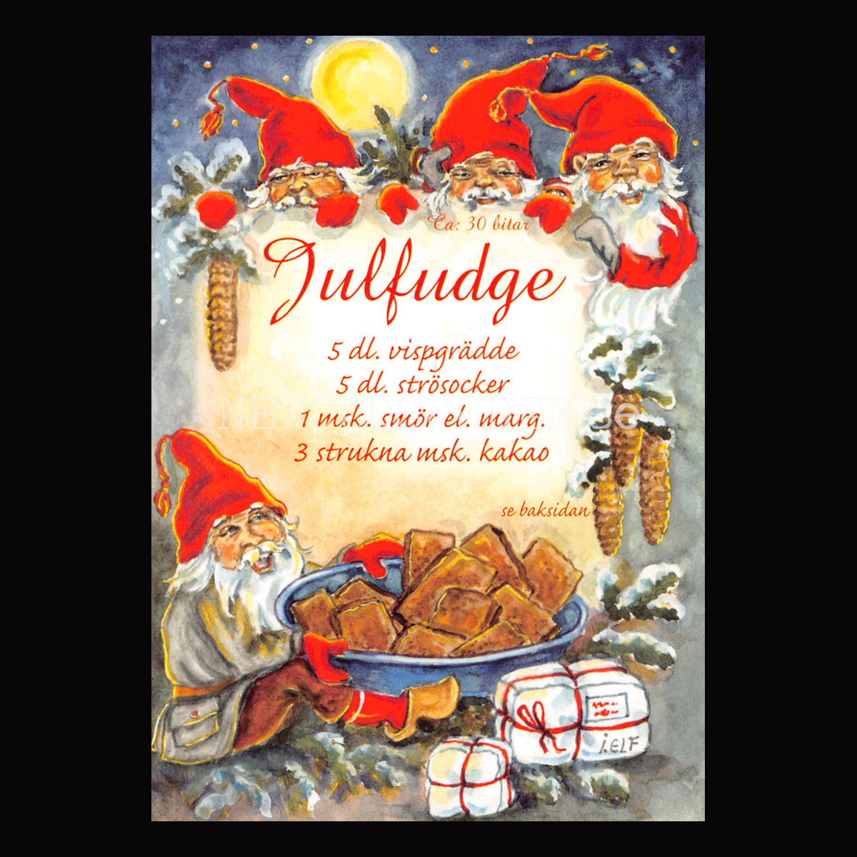 Julfudge - Receptvykort - Ingrid Elf - 961
