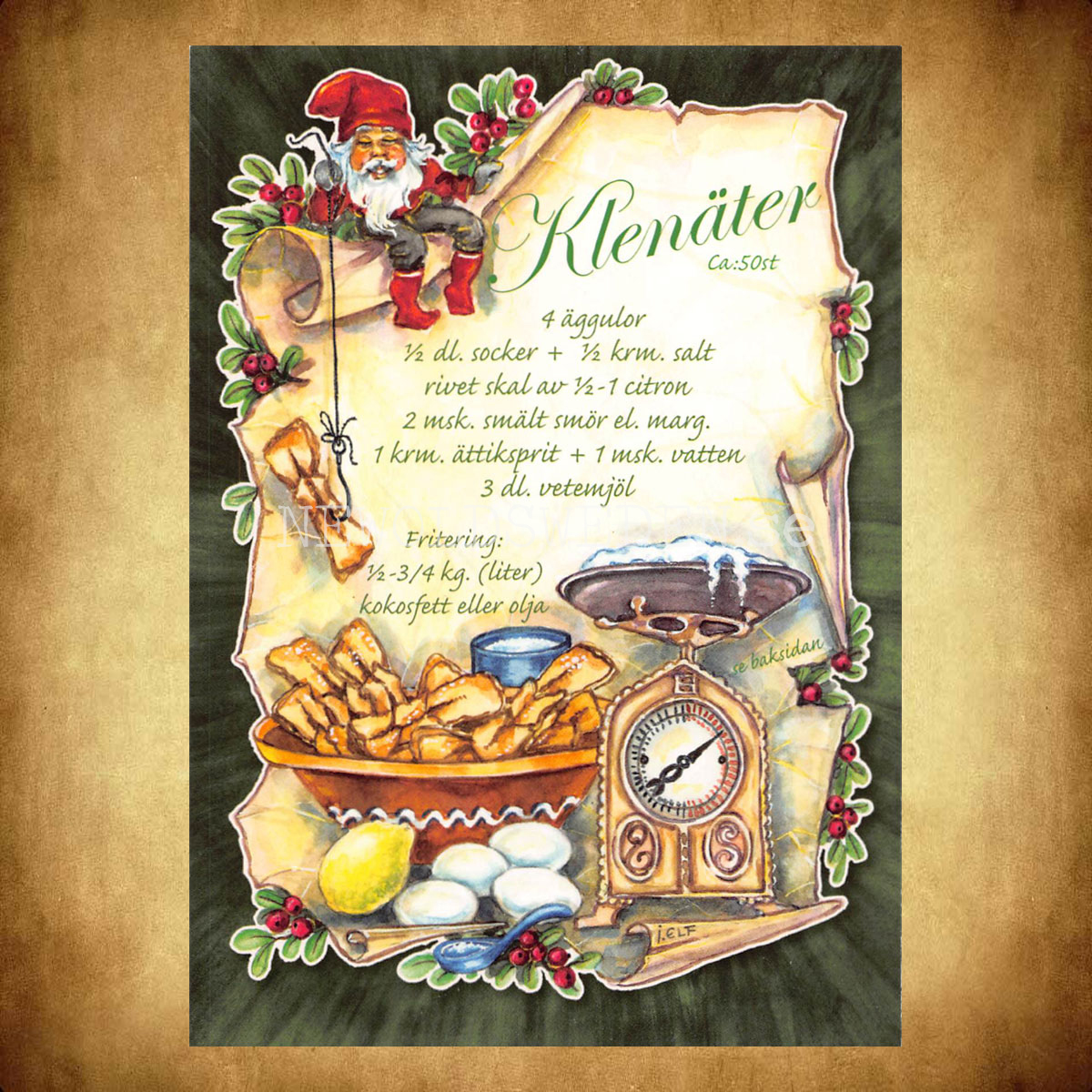 Klenäter - Receptvykort - Ingrid Elf - 961 - 3