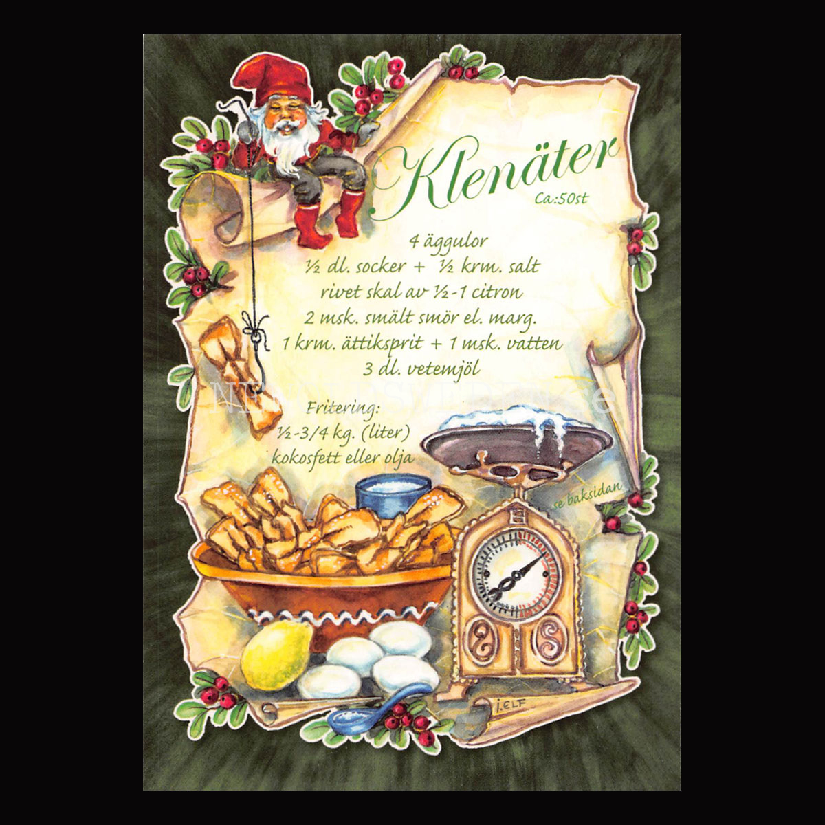 Klenäter - Receptvykort - Ingrid Elf - 961