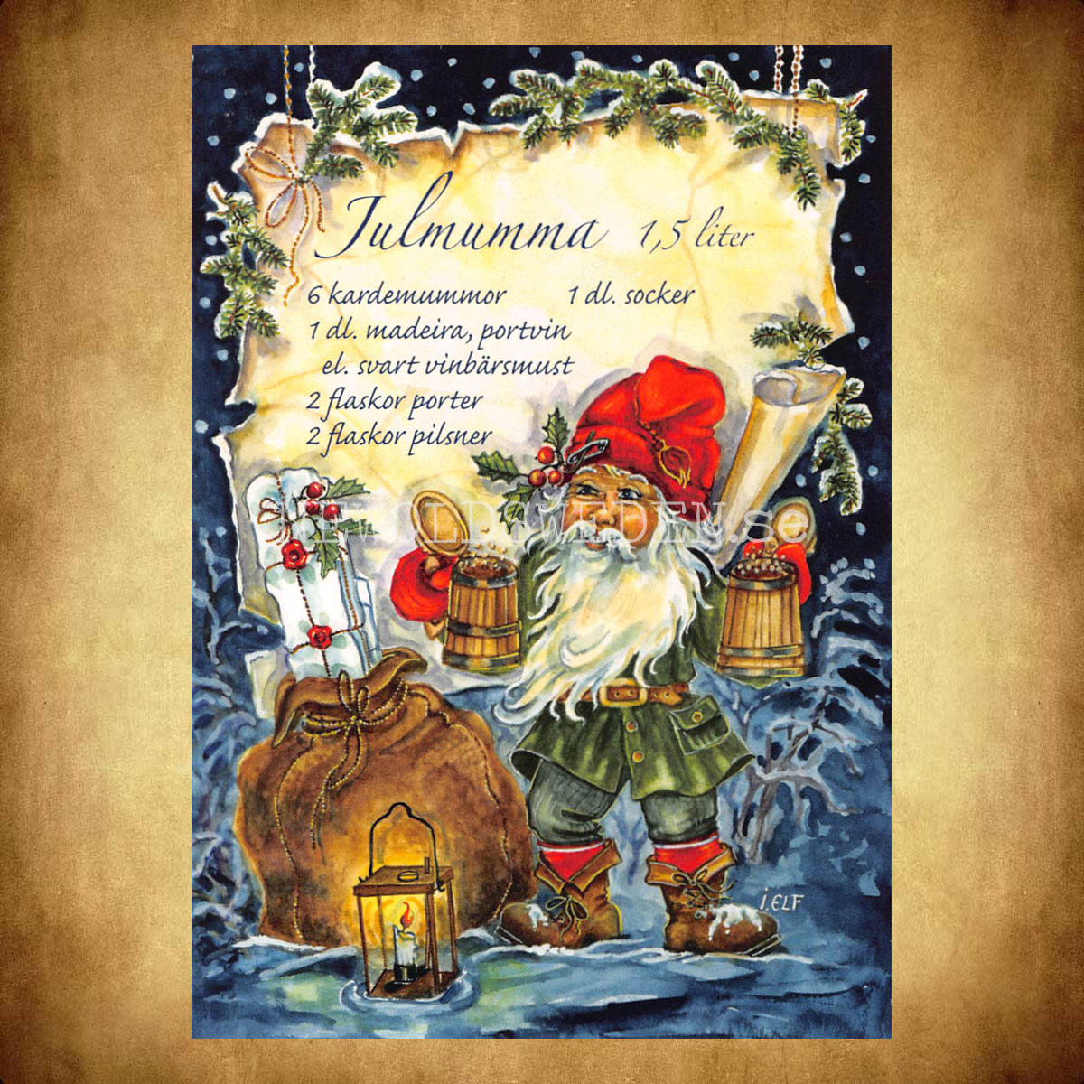 Julmumma - Receptvykort - Ingrid Elf - 961 - 3