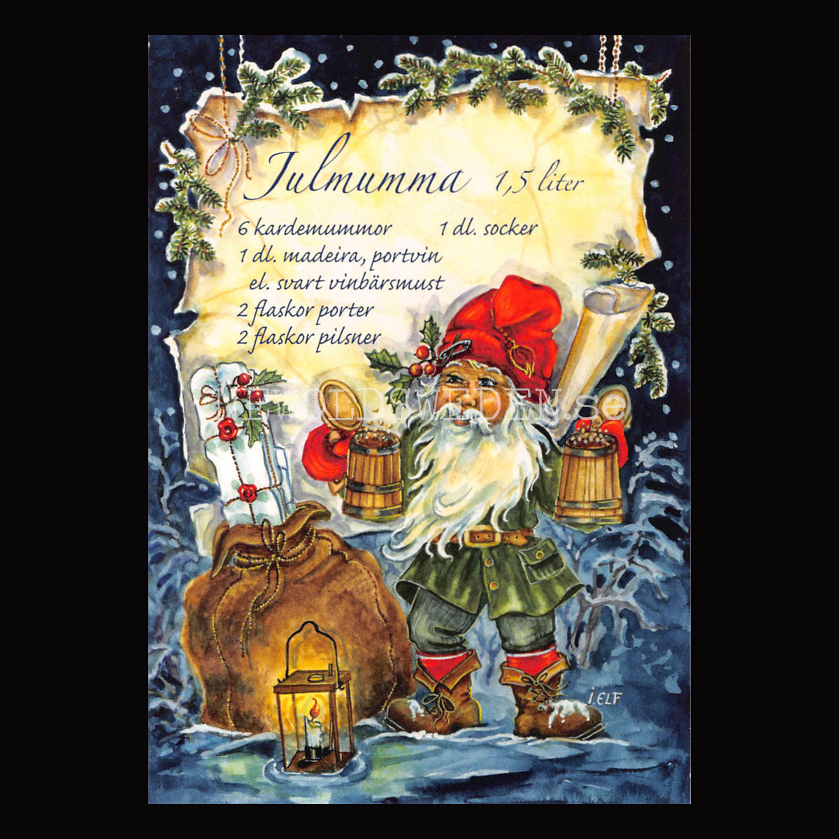 Julmumma - Receptvykort - Ingrid Elf - 961