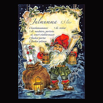 Julmumma - Receptvykort - Ingrid Elf - 961