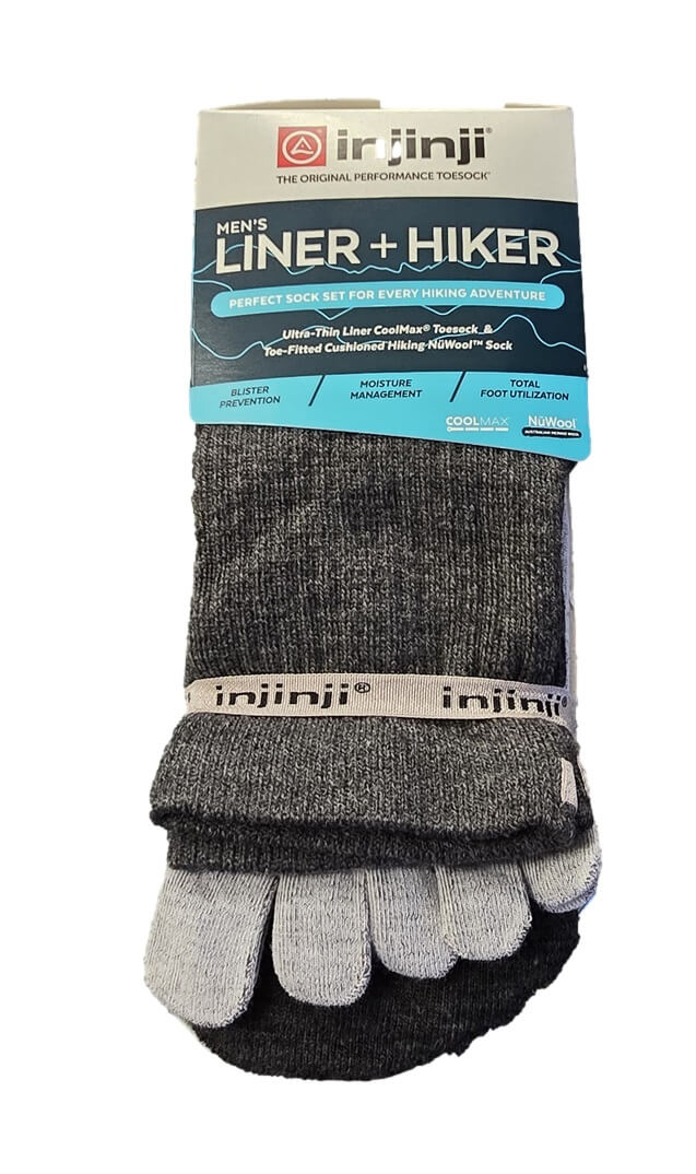 Injinji Men's Liner + Hiker Charcoal/ Heather Gray - 2