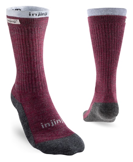 Injinji Naisten Liner + Hiker Maroon/ Heather Grey (ruskeankeltainen/ kanervanharmaa)