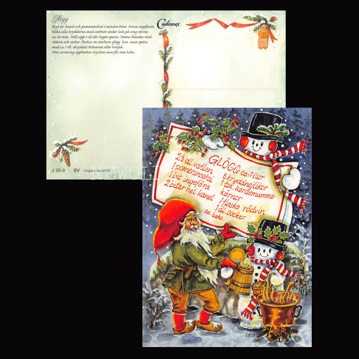 Glögg - Julkort Receptvykort - Ingrid Elf - 960 - 2
