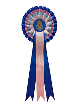 1019 - Rosettenkombination 4 Girlanden 3 Bänder, 46 cm