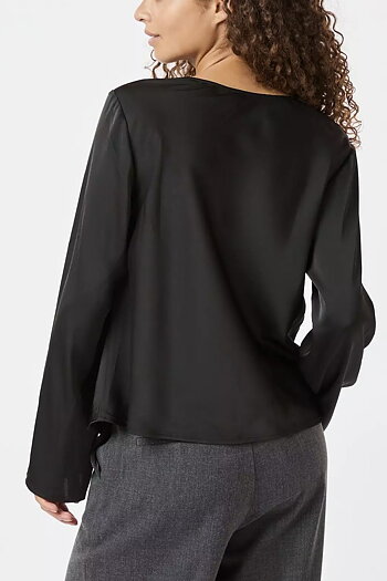 Neo Noir  - Vallista Soft Satin Blouse Black