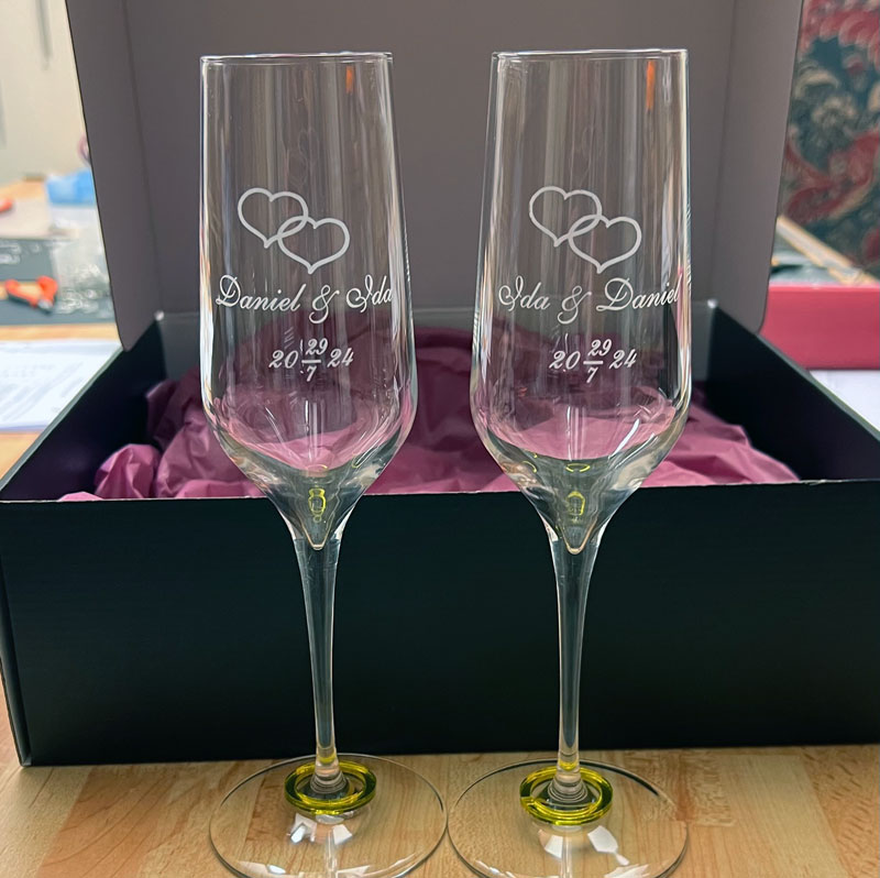 Champagneglas Bröllop Hjärtan