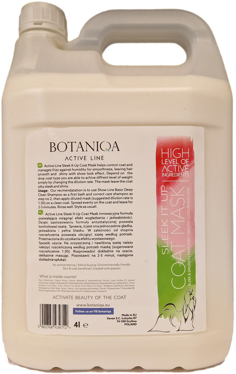 Botaniqa Active Line Sleek It Up Coat Mask, 4 liter