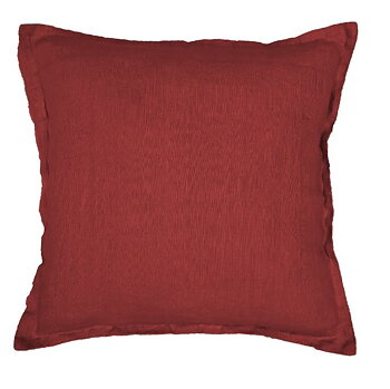 Linne kuddfodral 45x45 mörkröd