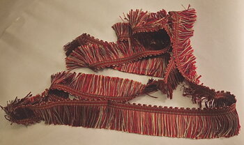 Silk fringe lamp burgundy red pink gold