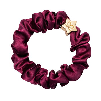 By Eloise London Gold star silk scrunchie sangria