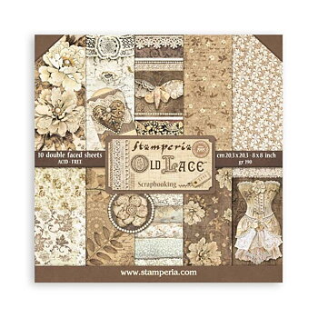 Stamperia Paper Pad 8X8 - Old Lace