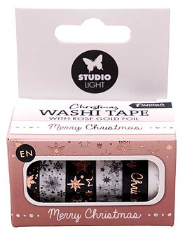 Studio Light Washi Tape Black/White Rose Gold Christmas Essentials EN (6 pc)
