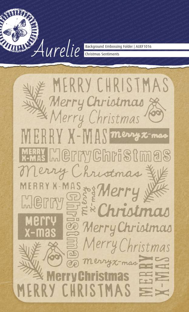 Aurelie Christmas Sentiments Background Embossing Folder