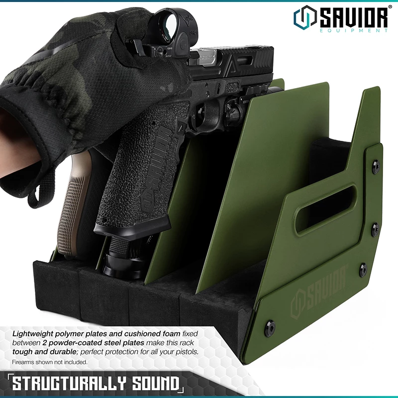 Savior Equipment 4-Slot Pistol Rack - OD Green 5