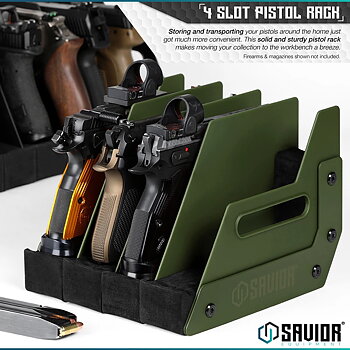 Savior Equipment 4-Slot Pistol Rack - OD Green 2