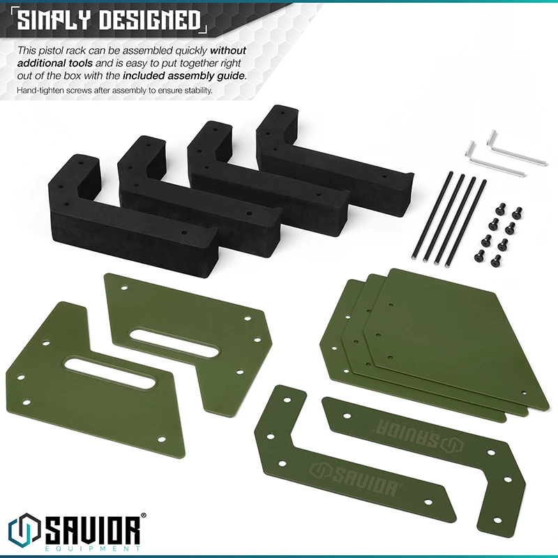 Savior Equipment 4-Slot Pistol Rack - OD Green 6