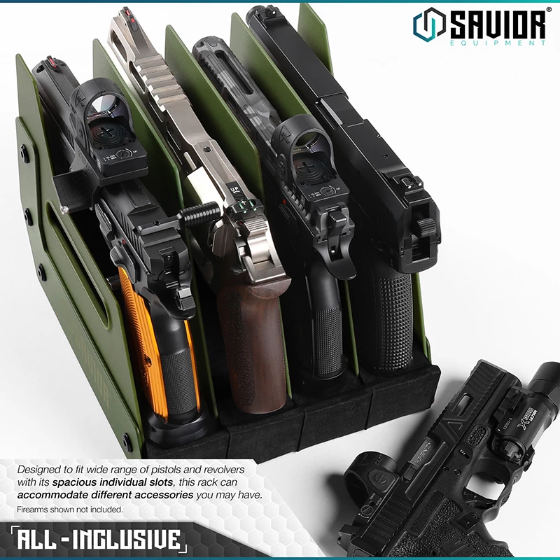 Savior Equipment 4-Slot Pistol Rack - OD Green 3