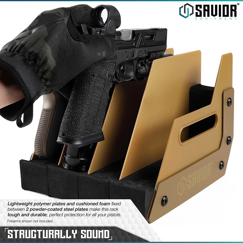Savior Equipment 4-Slot Pistol Rack - Tan 5