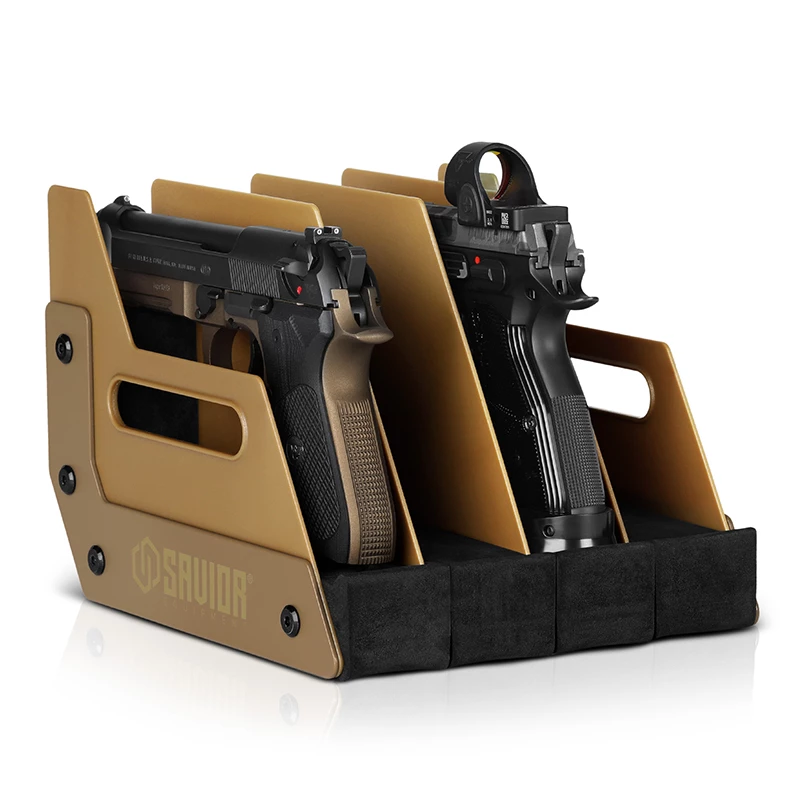 Savior Equipment 4-Slot Pistol Rack - FDE - Jakt & Sportskyttekompaniet AB