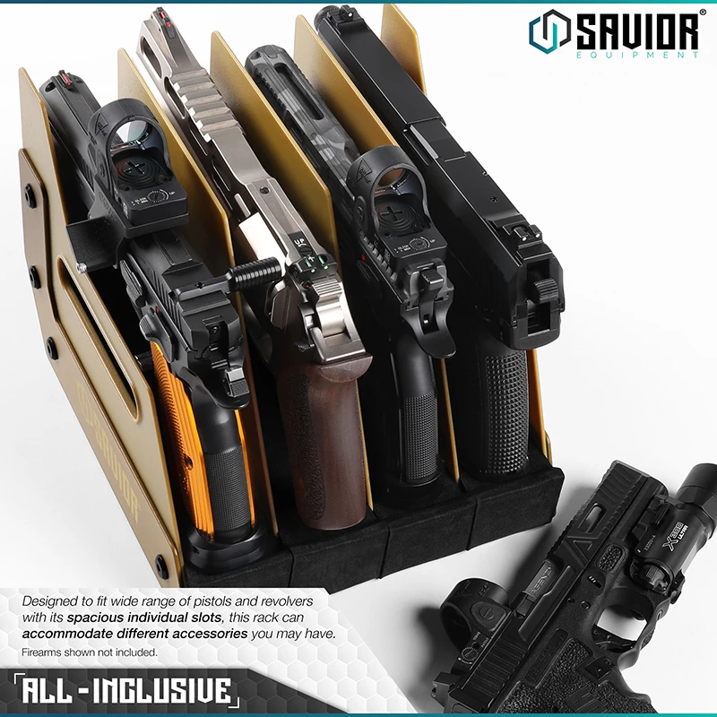 Savior Equipment 4-Slot Pistol Rack - Tan 3