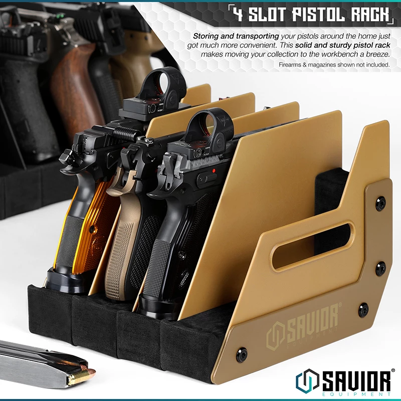 Savior Equipment 4-Slot Pistol Rack - Tan 2