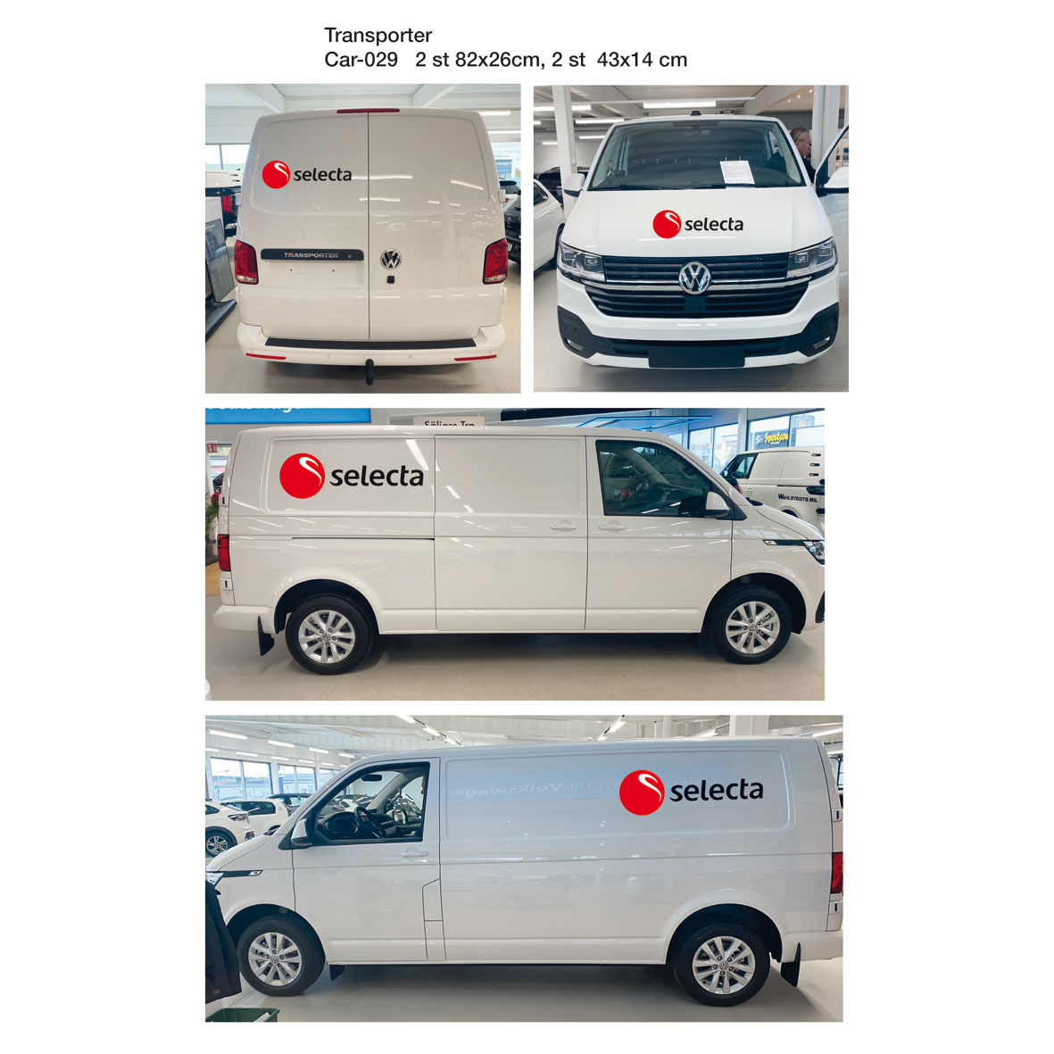 Bildekor VW Transporter Komplett profilering med endast Selecta loggor