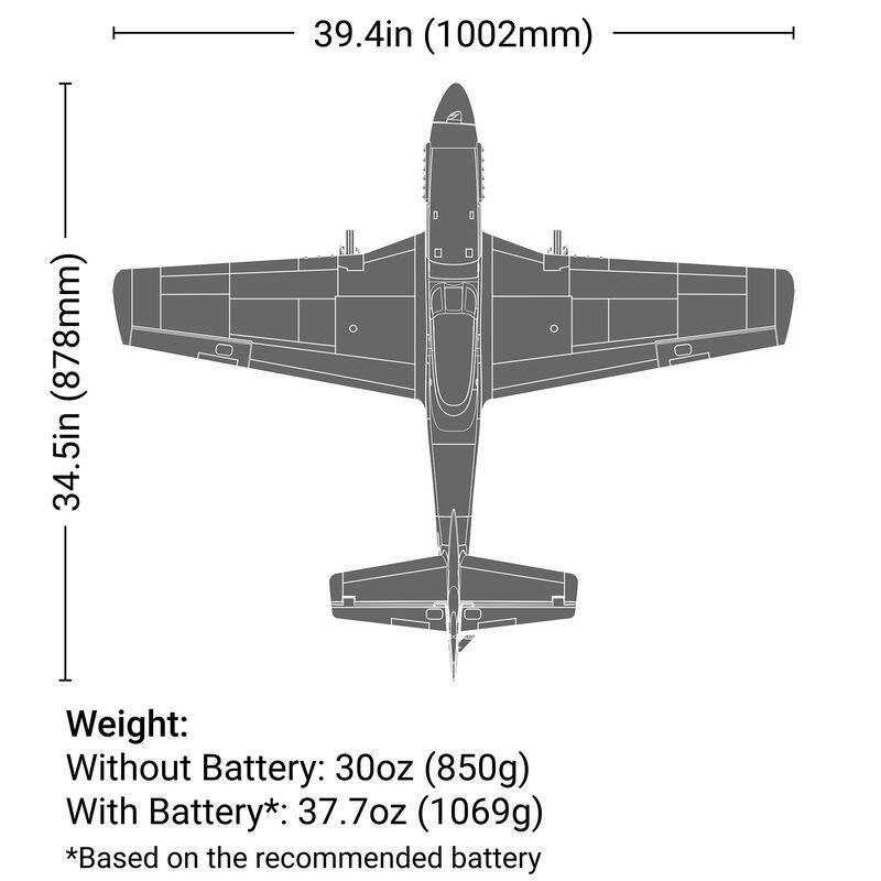 E-flite P-51D Mustang 1.0m BNF Basic with AS3X+ and SAFE Select - 26