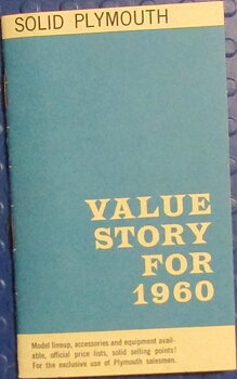 1960 Plymouth Value Story for 1960