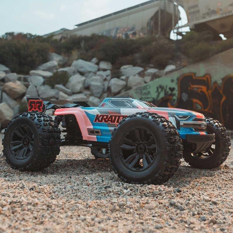 ARRMA 1/8 KRATON 6S V6 4X4 BLX Brushless Speed Monster Truck RTR, Blue/Orange - 6