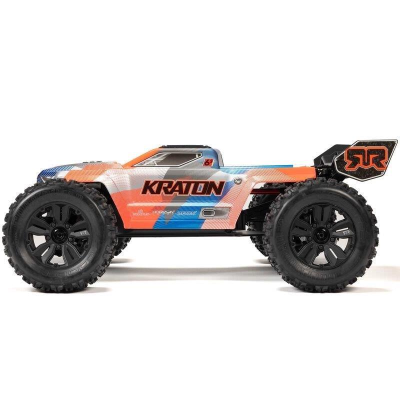 ARRMA 1/8 KRATON 6S V6 4X4 BLX Brushless Speed Monster Truck RTR, Blue/Orange - 14