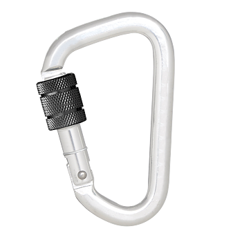 Aluminiumkarbinhake med skruvlås / öppning 21 mm