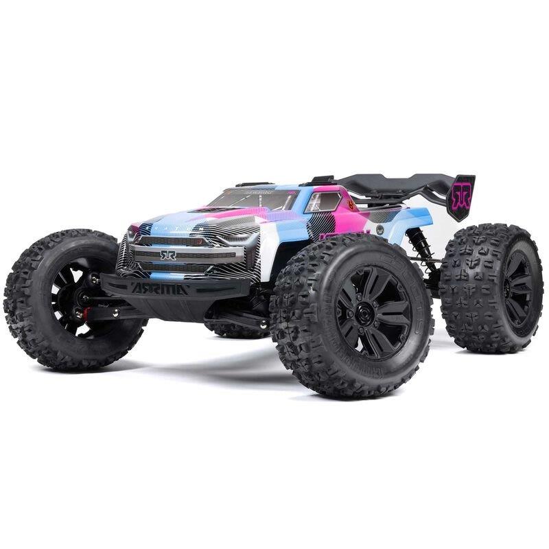 ARRMA 1/8 KRATON 6S V6 4X4 BLX Brushless Speed Monster Truck RTR, Blue/Pink - 2