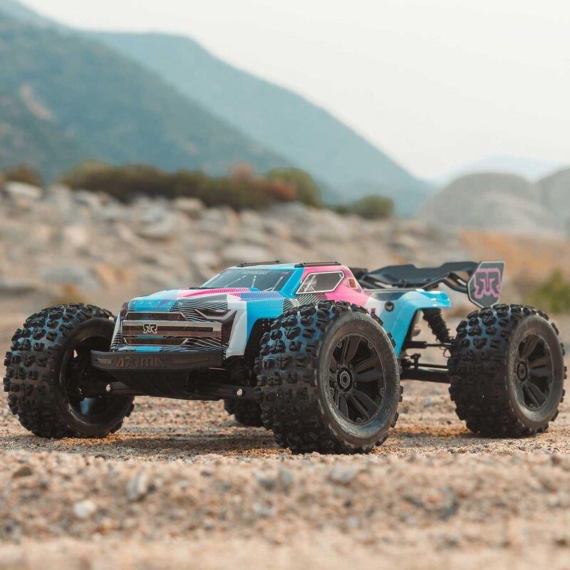 ARRMA 1/8 KRATON 6S V6 4X4 BLX Brushless Speed Monster Truck RTR, Blue/Pink - 10